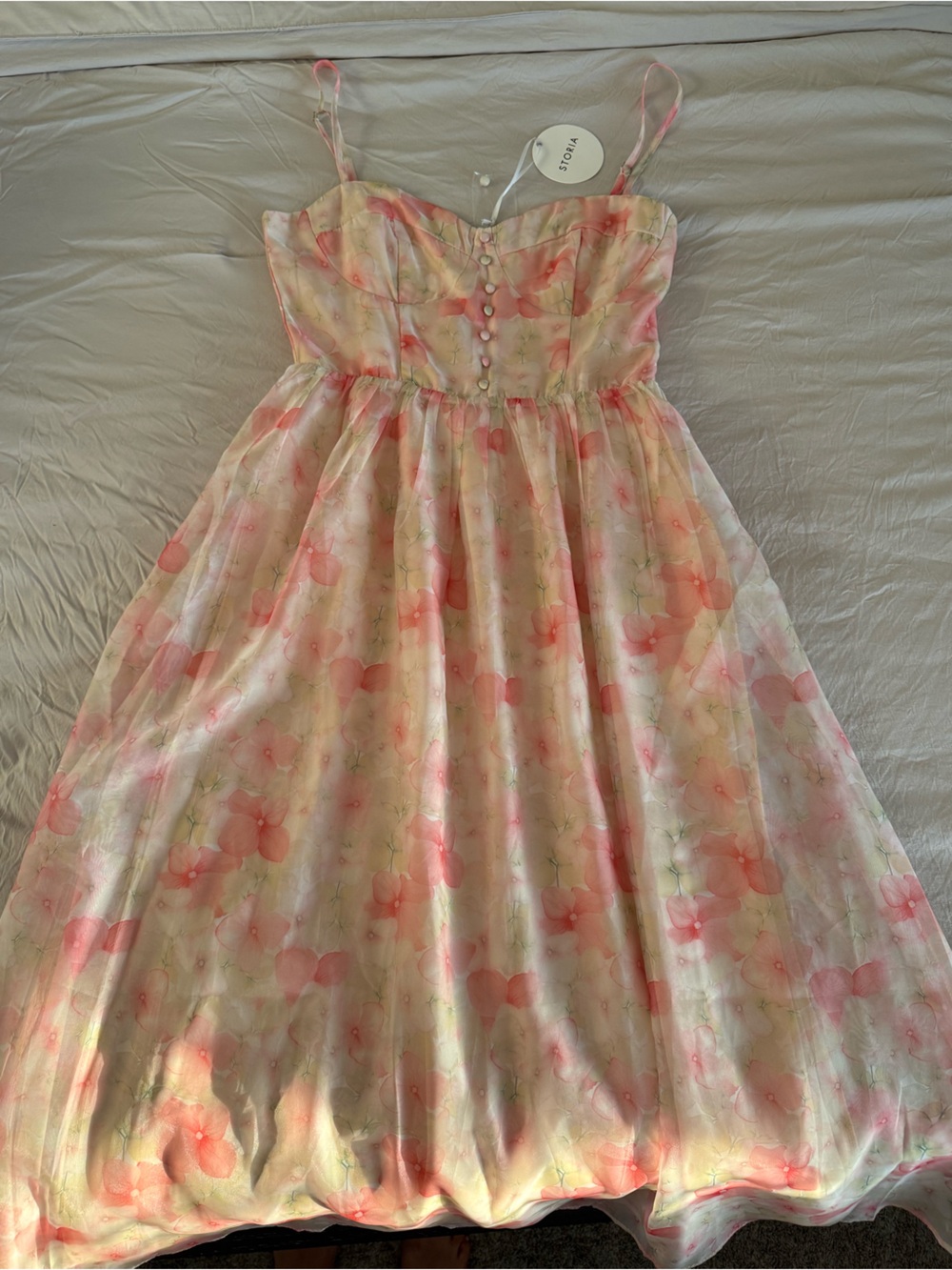 Storia Pink Floral Satin Party Dress for Girls